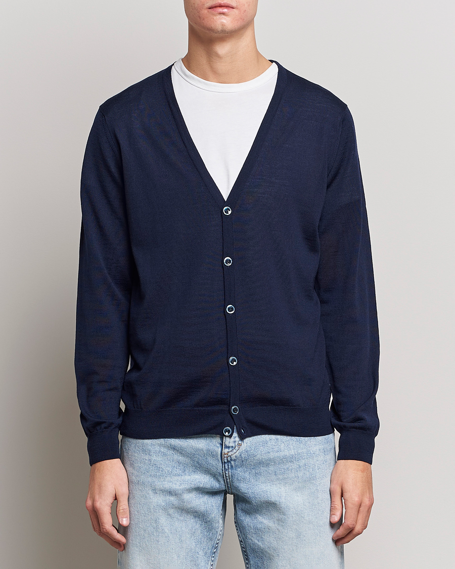 Herre | Stenströms | Stenströms | Merino Zegna Knitted Cardigan Navy