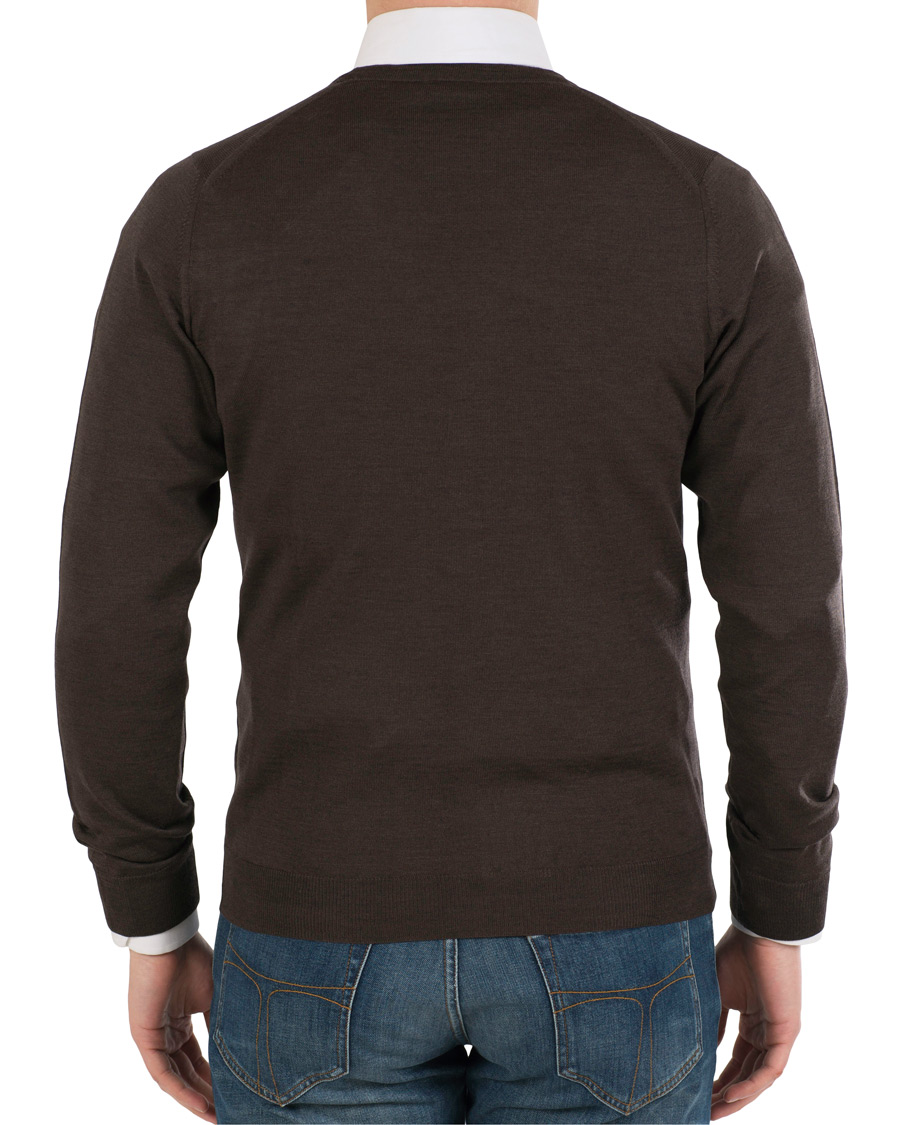 Herre | Gensere | Stenströms | Merino Zegna Knitted Cardigan Brown