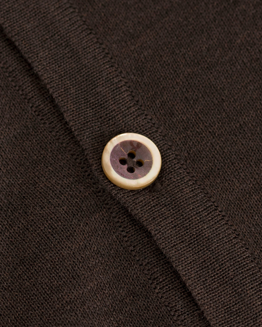 Herre | Gensere | Stenströms | Merino Zegna Knitted Cardigan Brown