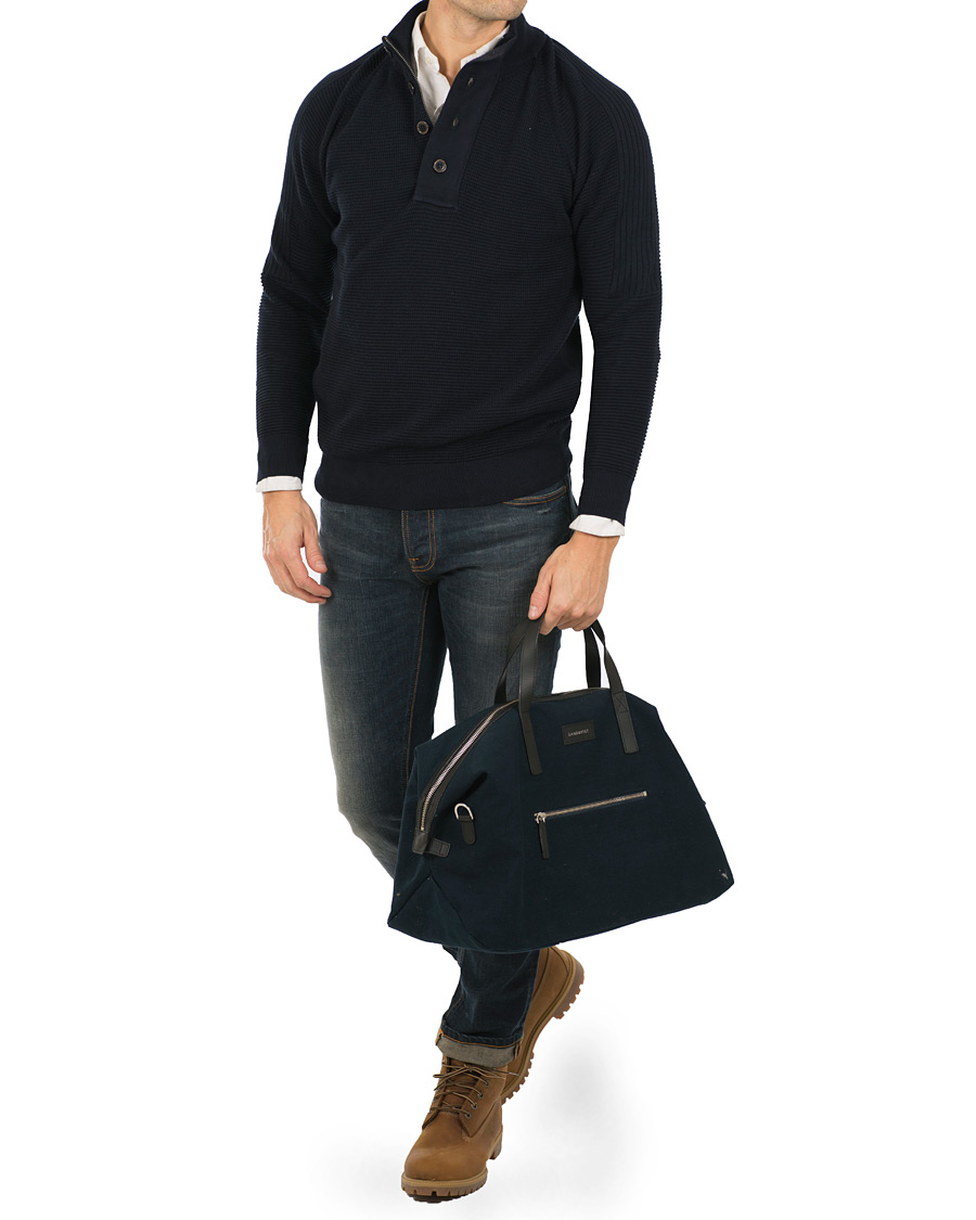 Herre | Vesker | Sandqvist | Holly Grand Organic Cotton Canvas Weekendbag Blue
