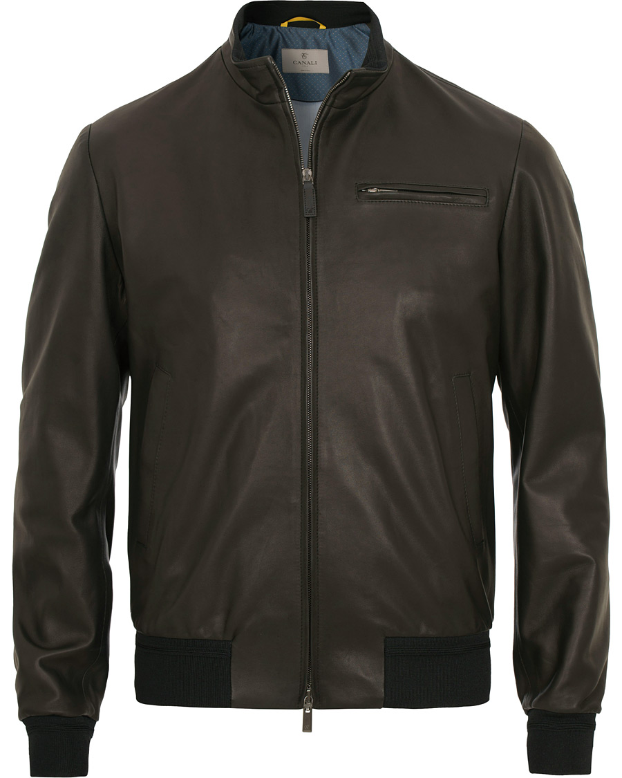 Herre | Jakker | Canali | Leather Jacket Black