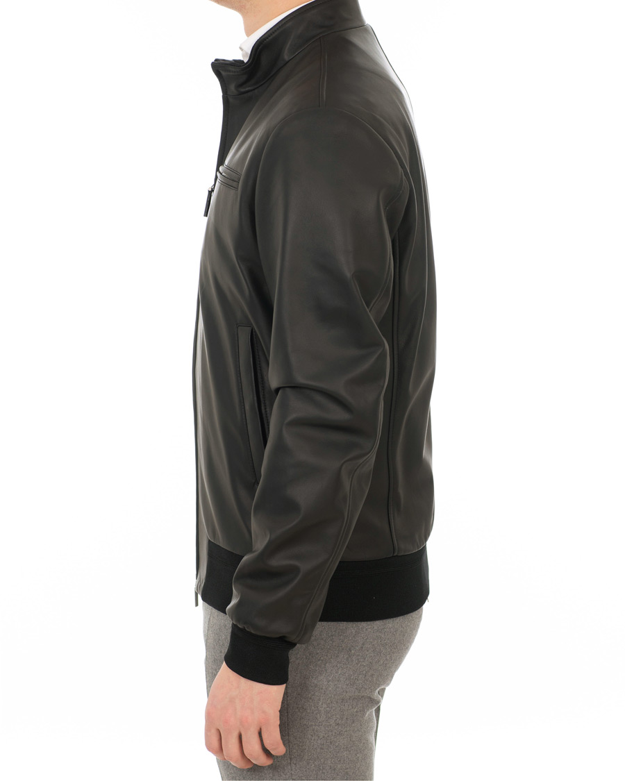 Herre | Jakker | Canali | Leather Jacket Black