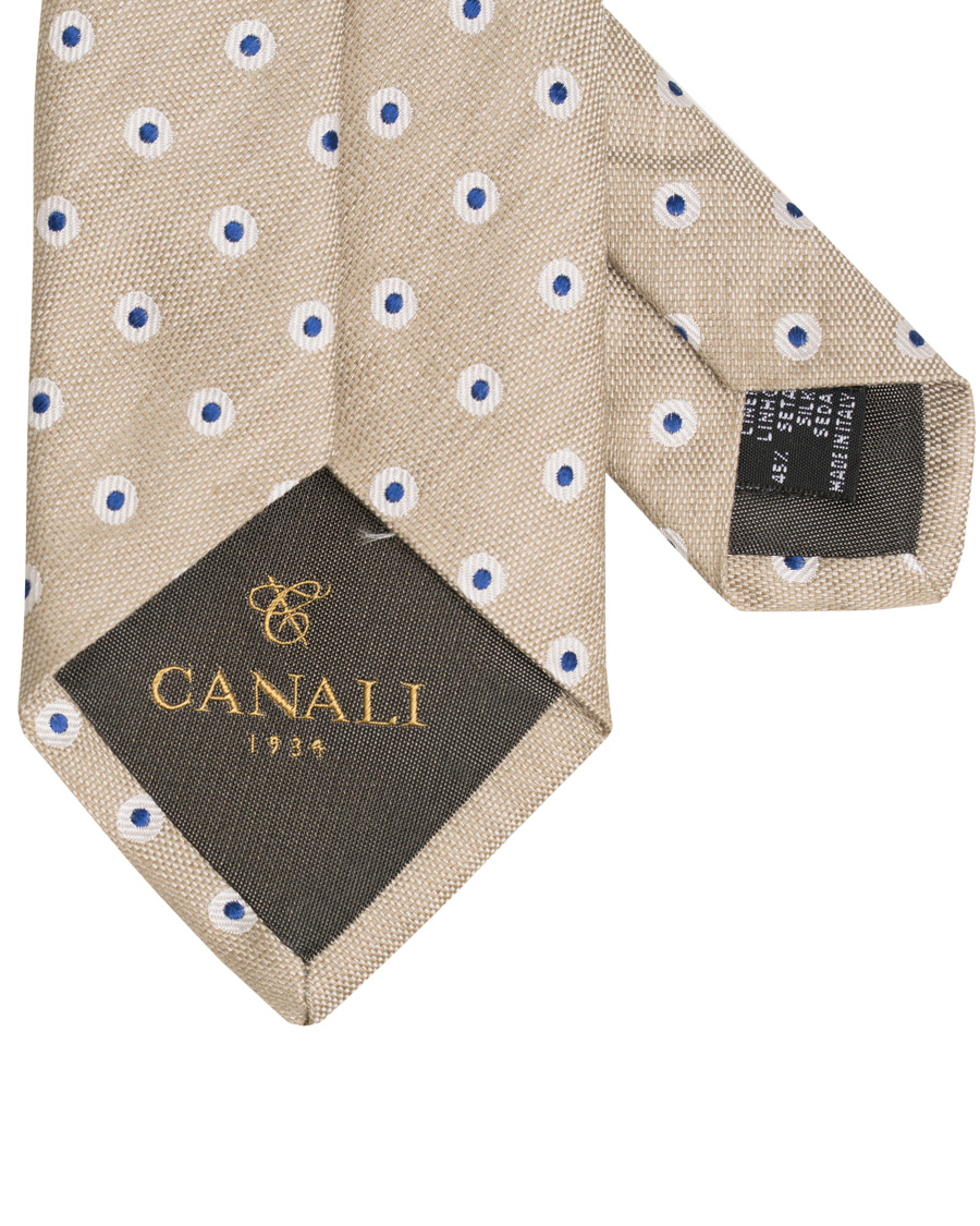 Herre | Canali Silk Medallion 8 cm Tie Camel | Canali | Silk Medallion 8 cm Tie Camel