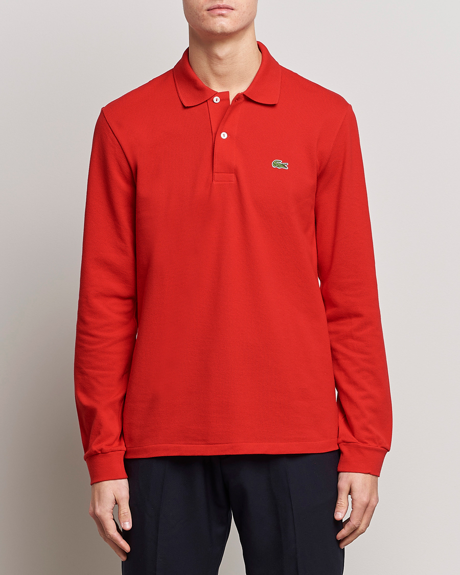 Lacoste Long Sleeve Polo Red hos CareOfCarl.no
