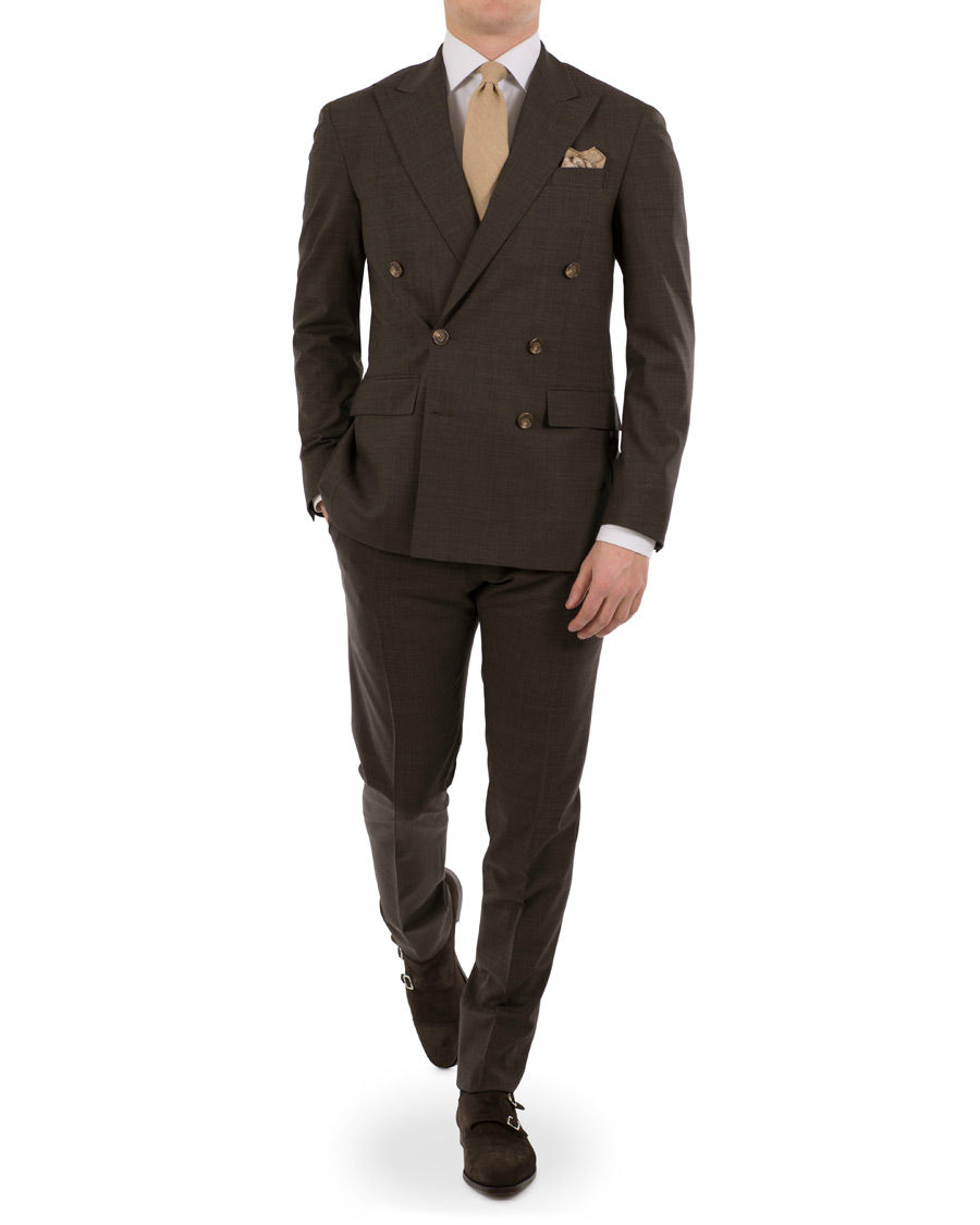 Herre | Dresser | Polo Ralph Lauren | Double Breasted Prince of Wales Wool Suit Brown