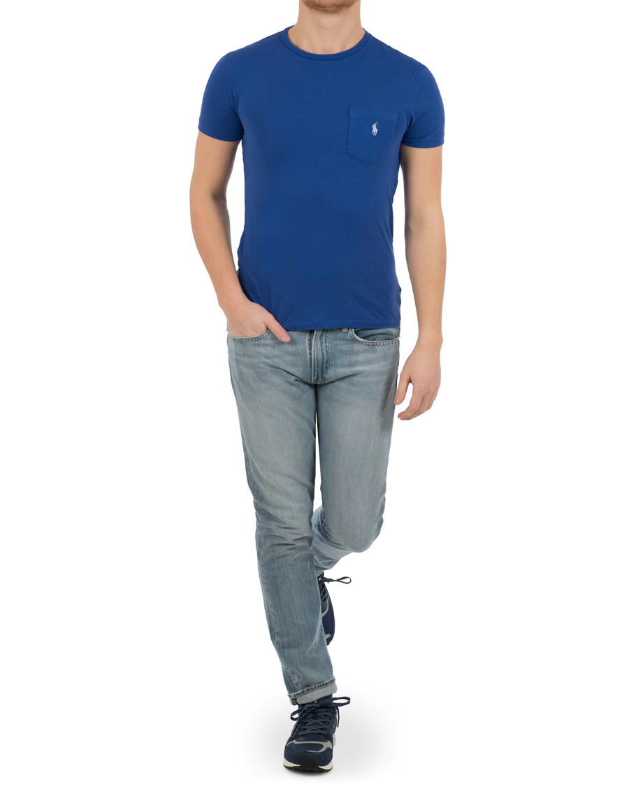 Herre | T-Shirts | Polo Ralph Lauren | Custom Fit Pocket Crew Neck Tee Provincetown Blue