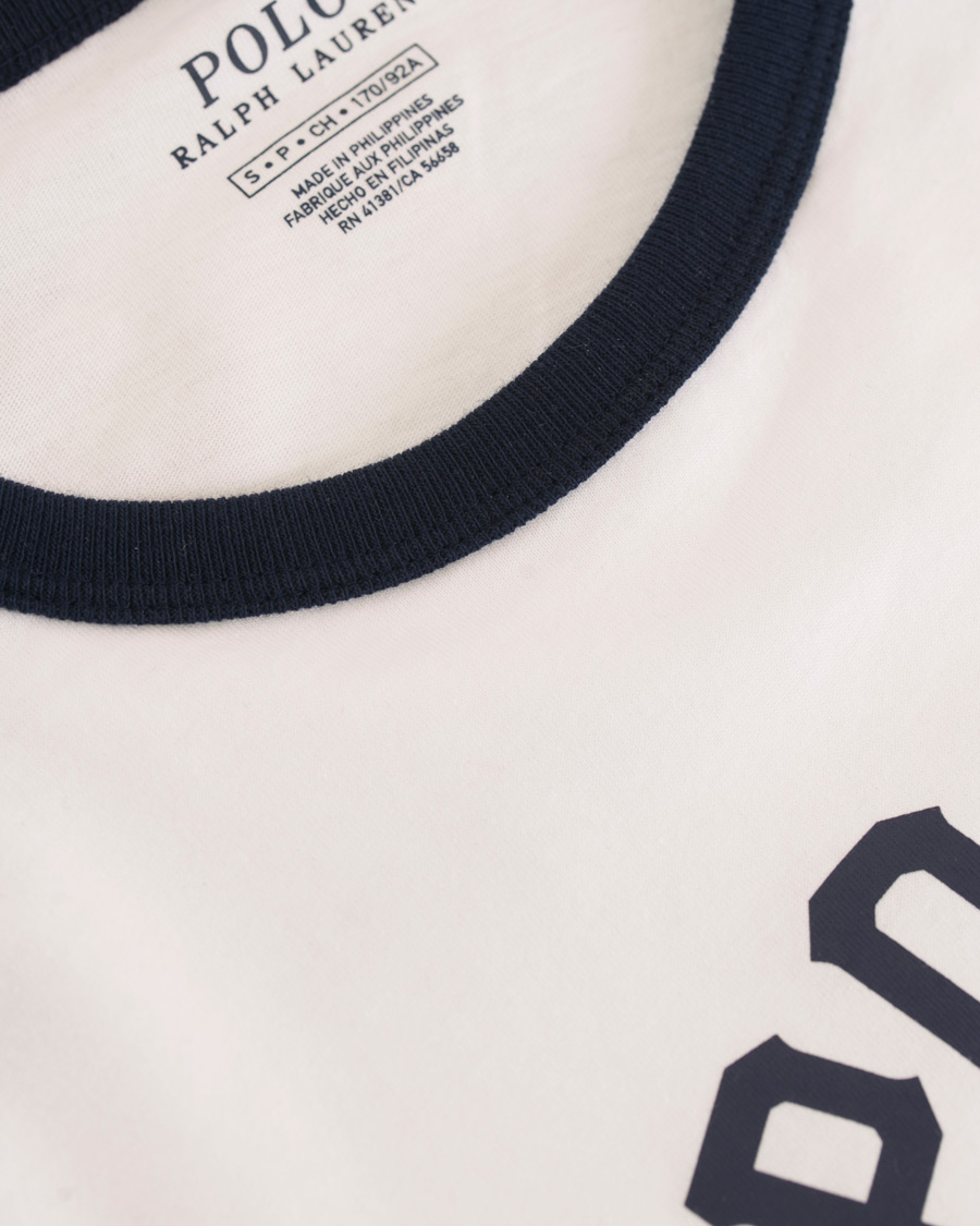 Herre | T-Shirts | Polo Ralph Lauren | Baseball Bears Collection Crew Neck Long Tee White/Navy