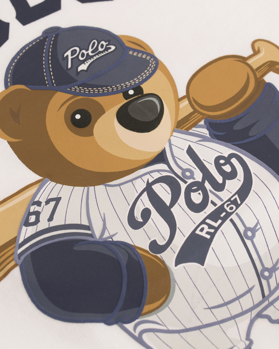 Herre | T-Shirts | Polo Ralph Lauren | Baseball Bears Collection Crew Neck Long Tee White/Navy