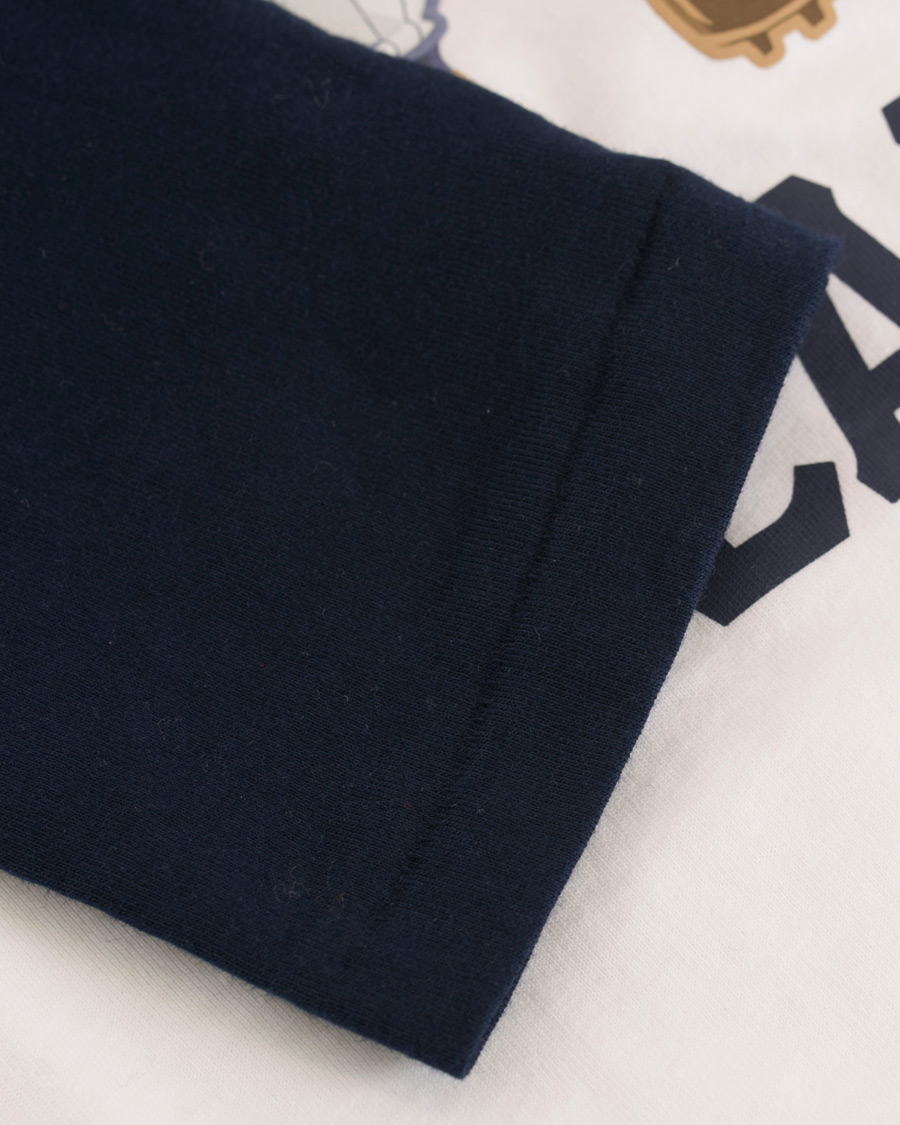 Herre | T-Shirts | Polo Ralph Lauren | Baseball Bears Collection Crew Neck Long Tee White/Navy