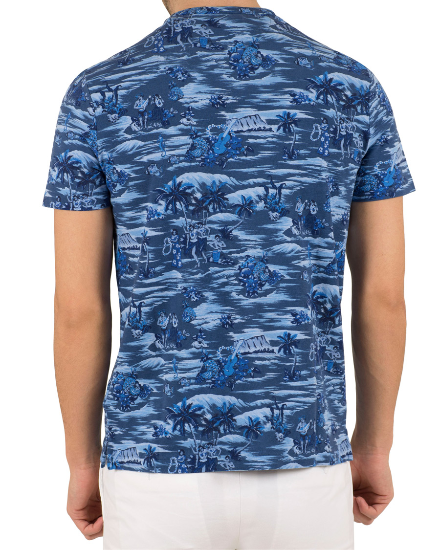 Herre | Pikéer | Polo Ralph Lauren | Featherweight Grandad Collar Polo Indigo Island Blue