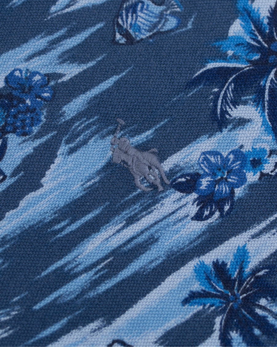 Herre | Pikéer | Polo Ralph Lauren | Featherweight Grandad Collar Polo Indigo Island Blue