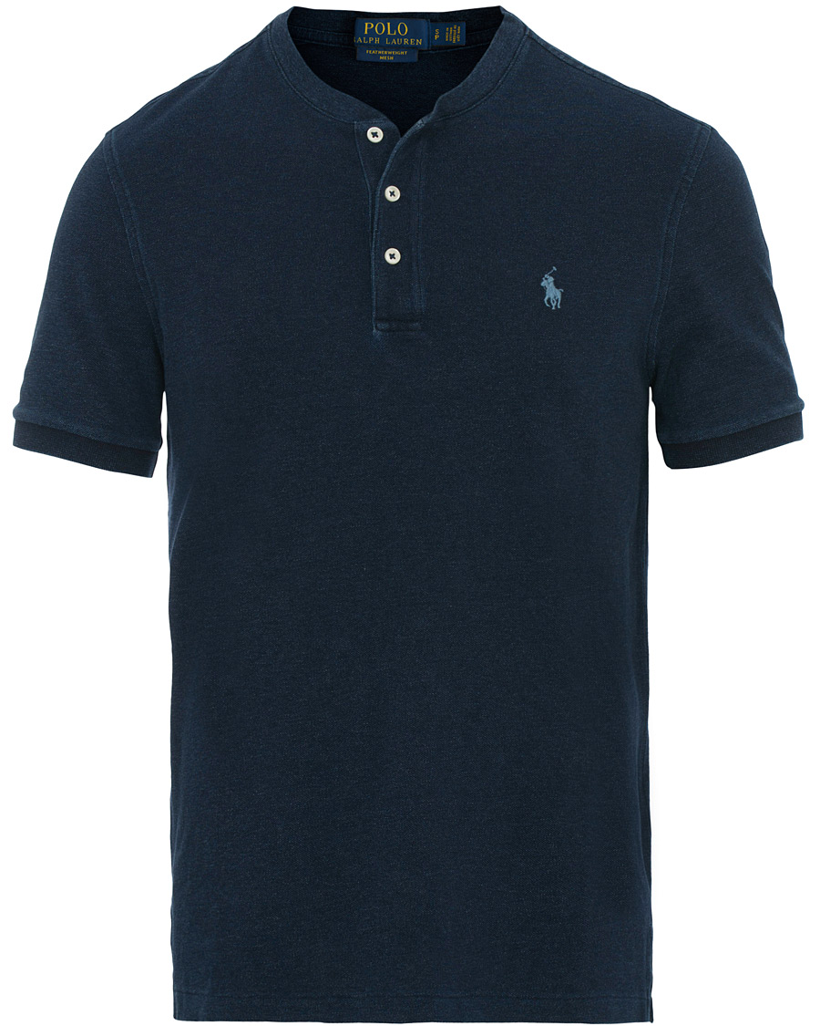 Herre | Pikéer | Polo Ralph Lauren | Featherweight Grandad Collar Polo Dark Indigo