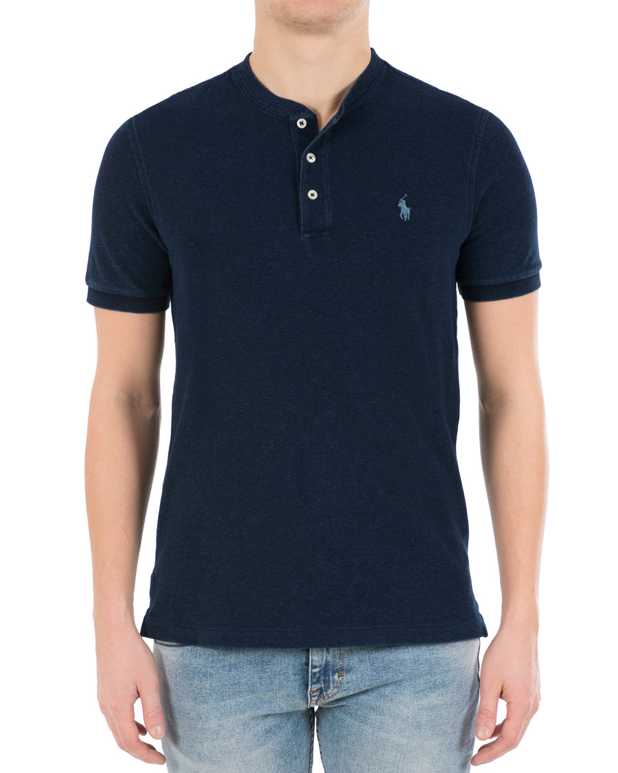 Herre | Pikéer | Polo Ralph Lauren | Featherweight Grandad Collar Polo Dark Indigo
