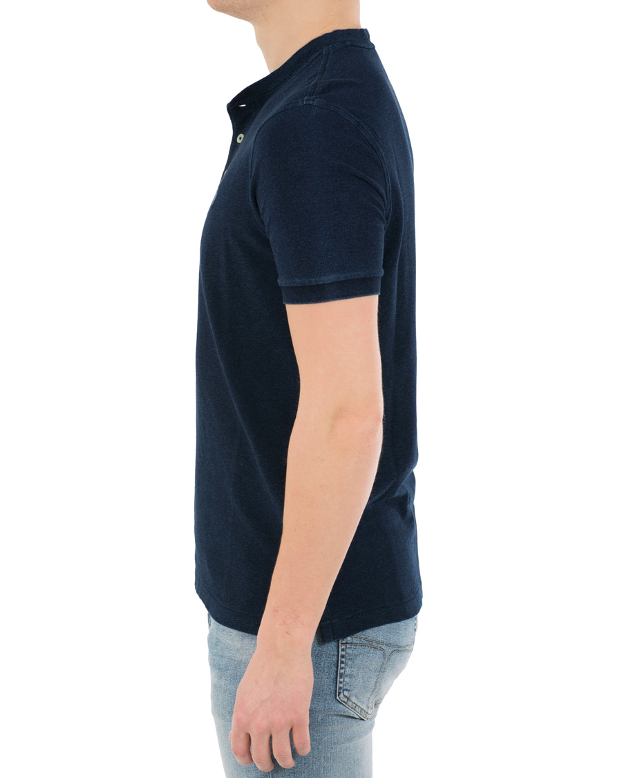 Herre | Pikéer | Polo Ralph Lauren | Featherweight Grandad Collar Polo Dark Indigo