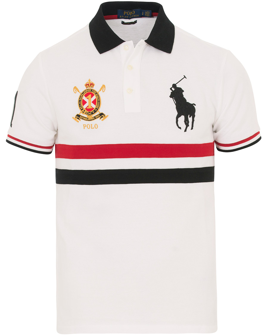 Herre | Pikéer | Polo Ralph Lauren | Custom Fit Broad Stripe Big Pony Polo White/Multi