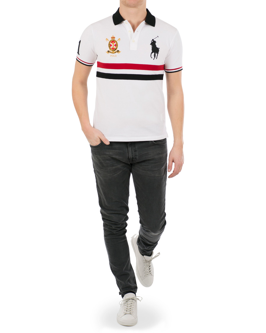 Herre | Pikéer | Polo Ralph Lauren | Custom Fit Broad Stripe Big Pony Polo White/Multi