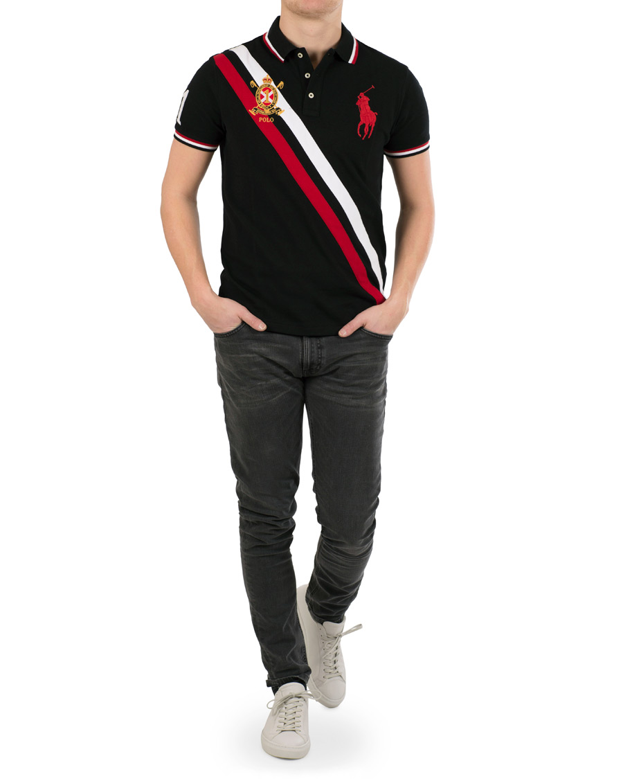 Herre | Pikéer | Polo Ralph Lauren | Custom Fit Diagonal Stripe Big Pony Polo Black/Multi