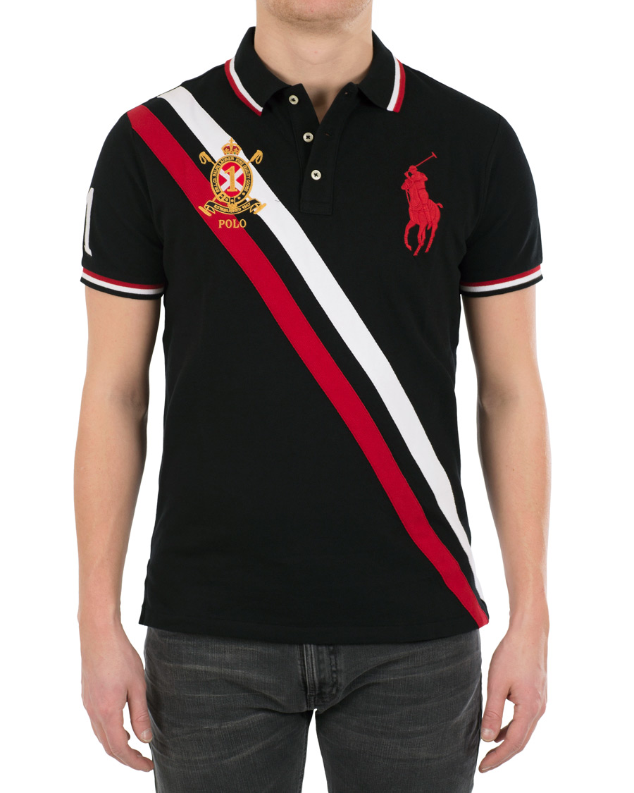 Herre | Pikéer | Polo Ralph Lauren | Custom Fit Diagonal Stripe Big Pony Polo Black/Multi