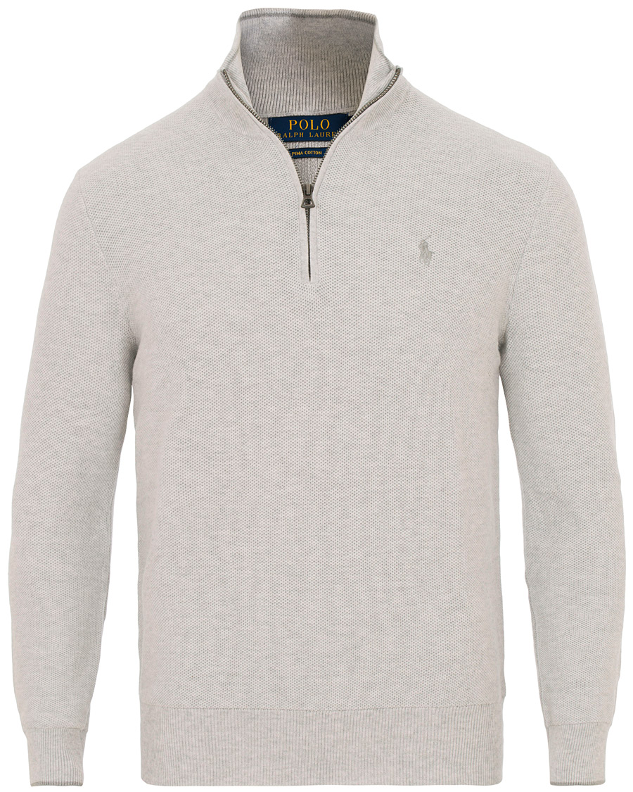 Herre | Gensere | Polo Ralph Lauren | Texture Half Zip Lawrence Grey Heather