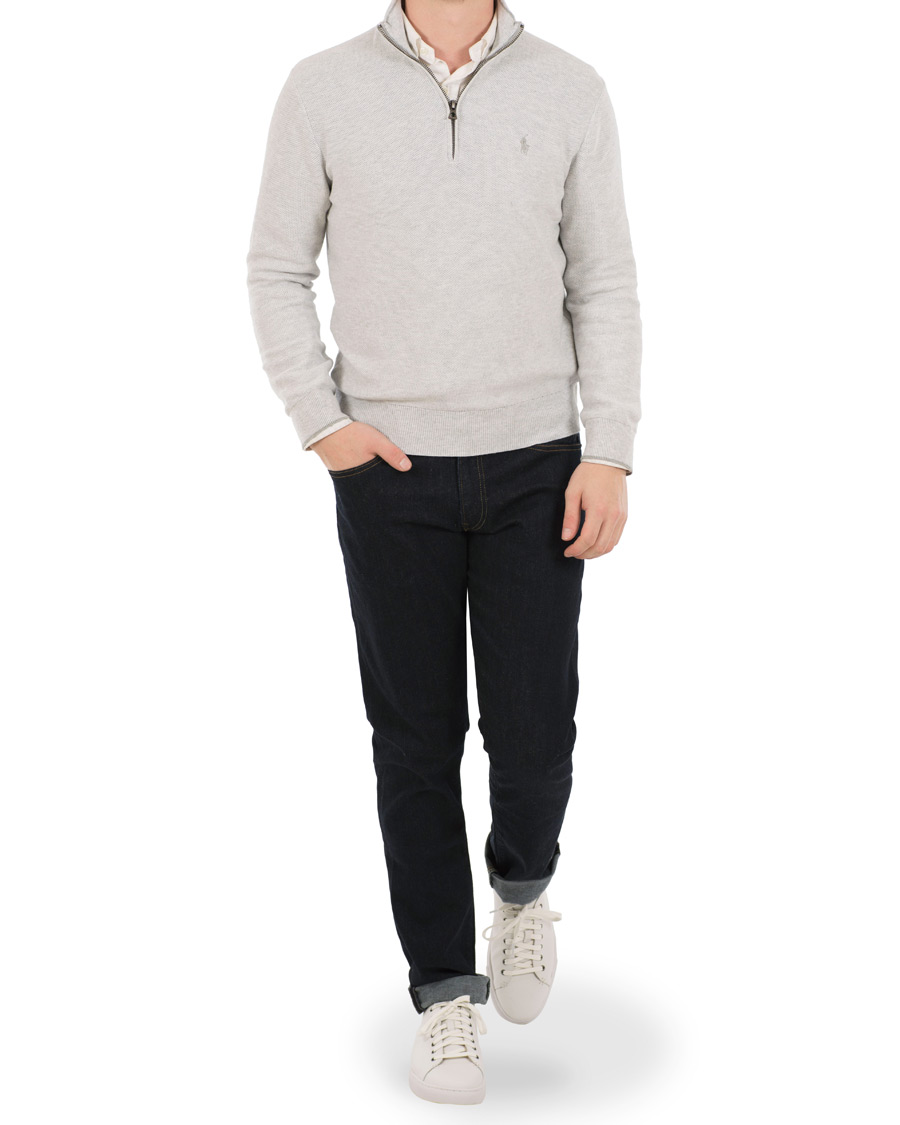 Herre | Gensere | Polo Ralph Lauren | Texture Half Zip Lawrence Grey Heather