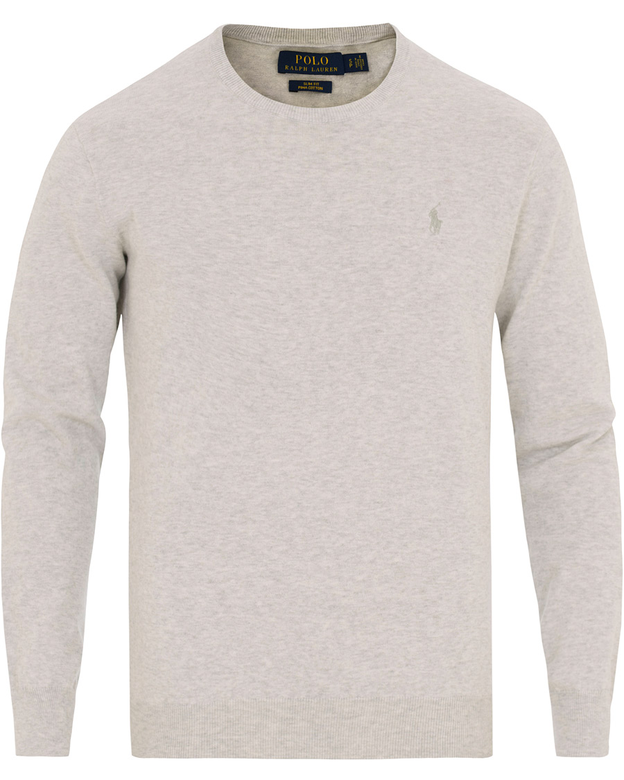 Herre | Gensere | Polo Ralph Lauren | Pima Cotton Crew Neck Pullover Lawrence Grey Heather