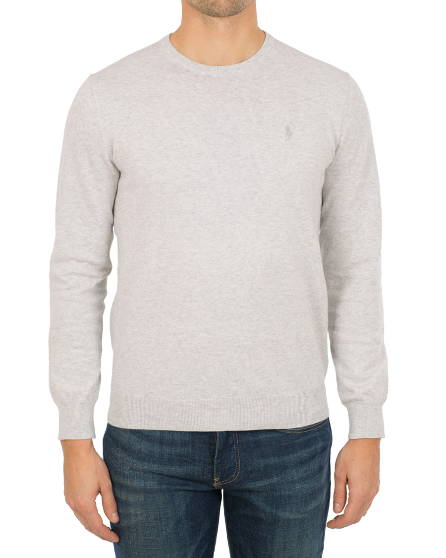 Herre | Gensere | Polo Ralph Lauren | Pima Cotton Crew Neck Pullover Lawrence Grey Heather