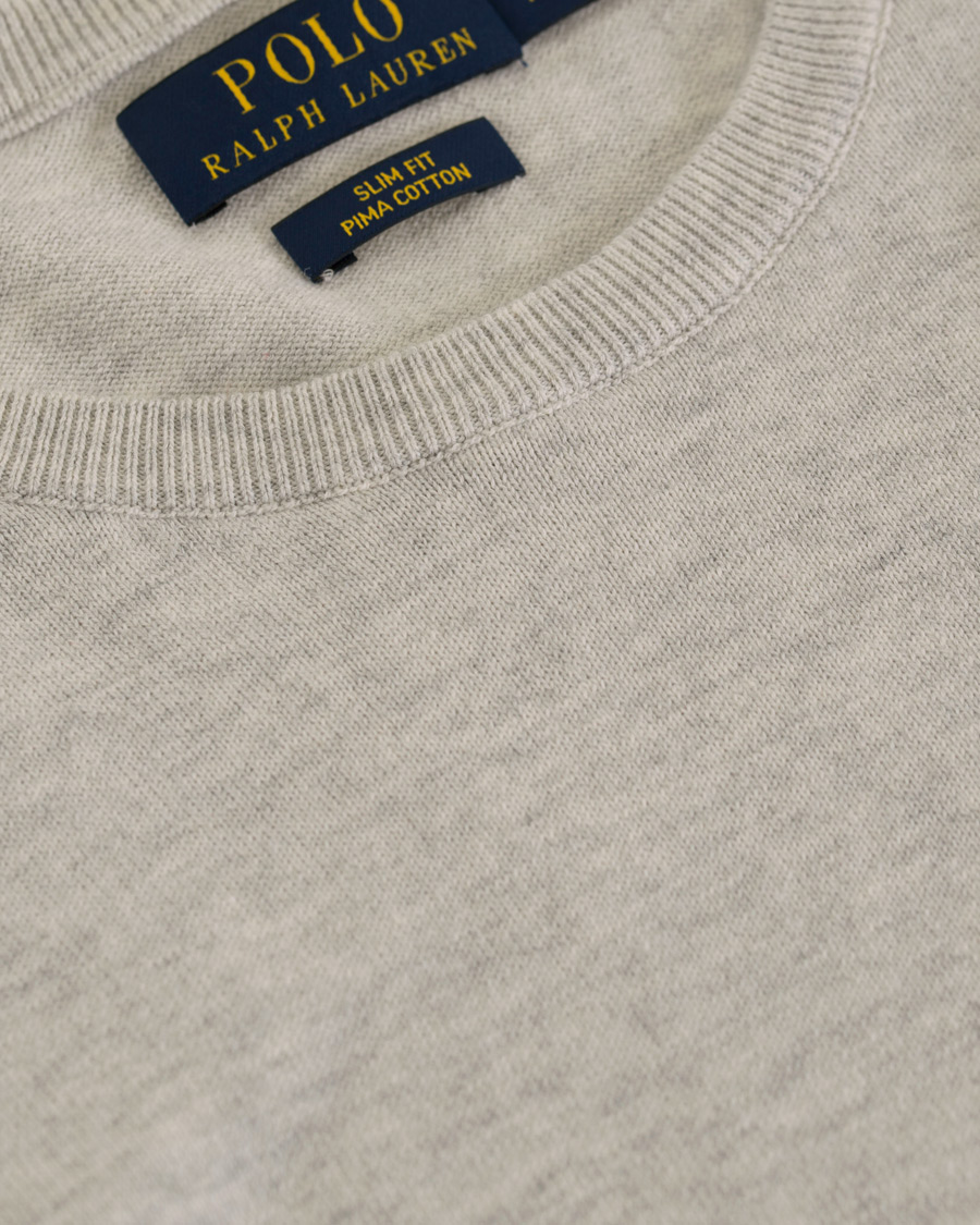 Herre | Gensere | Polo Ralph Lauren | Pima Cotton Crew Neck Pullover Lawrence Grey Heather