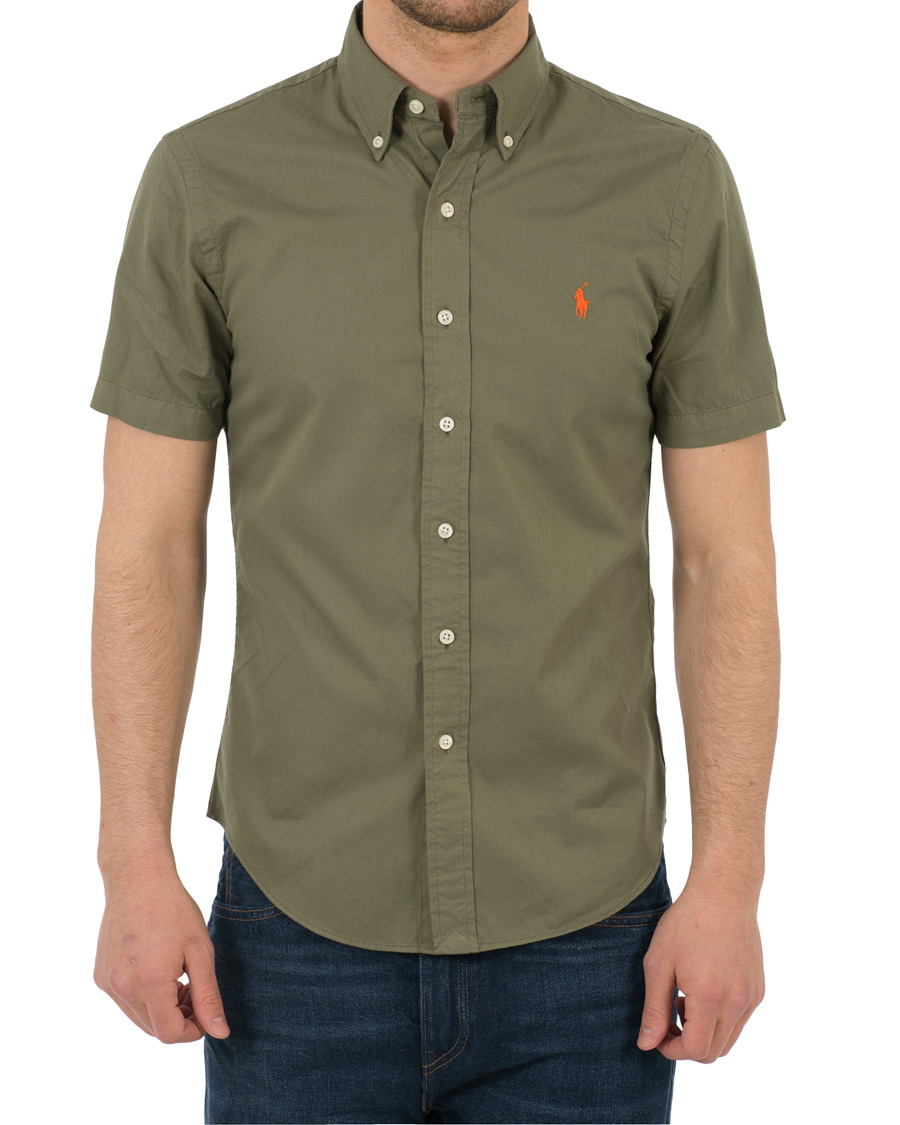 Herre | Skjorter | Polo Ralph Lauren | Slim Fit Button Down Short Sleeve Shirt Mountain Green
