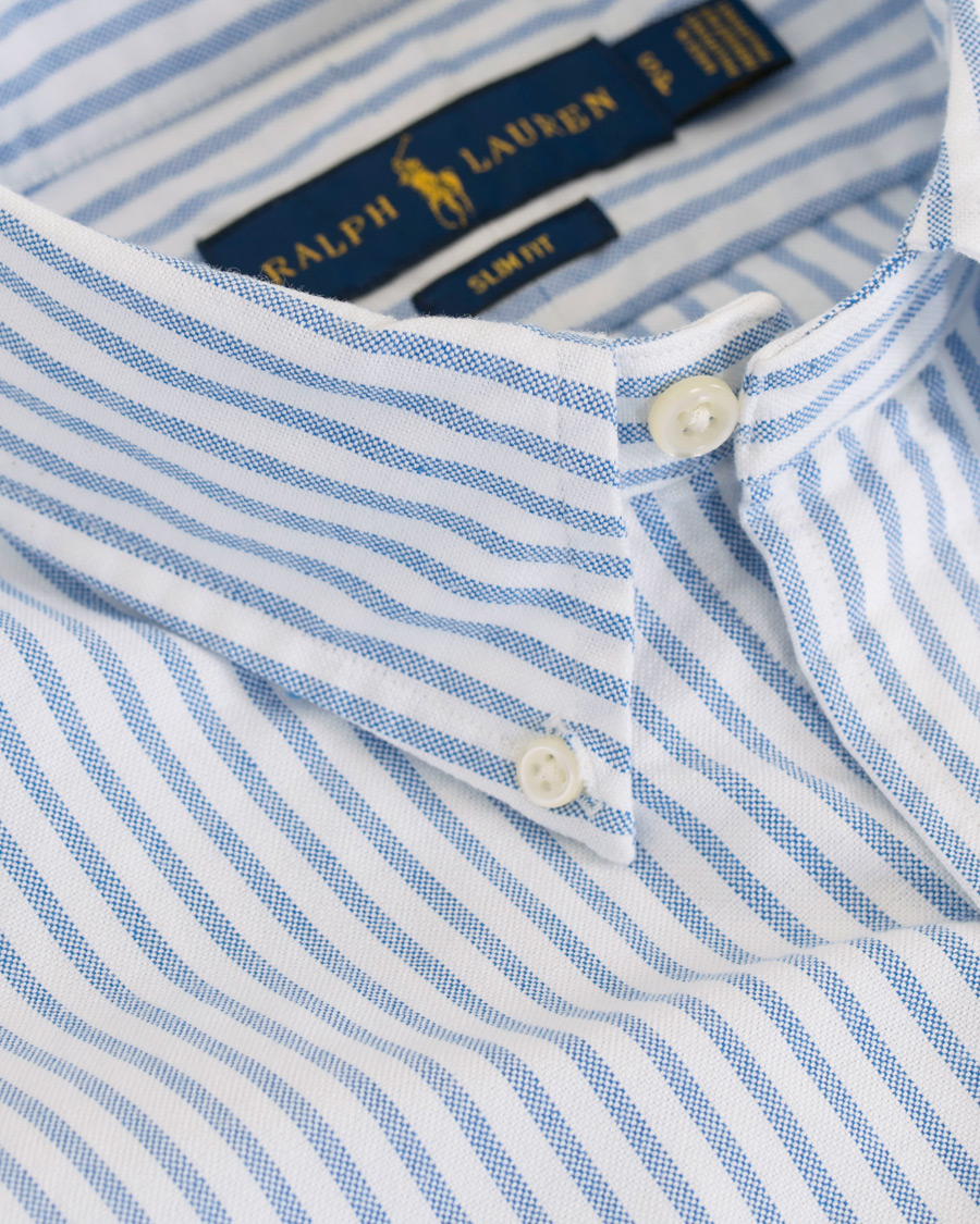 Herre | Skjorter | Polo Ralph Lauren | Slim Fit Oxford Stripe Button Down Shirt Blue/White