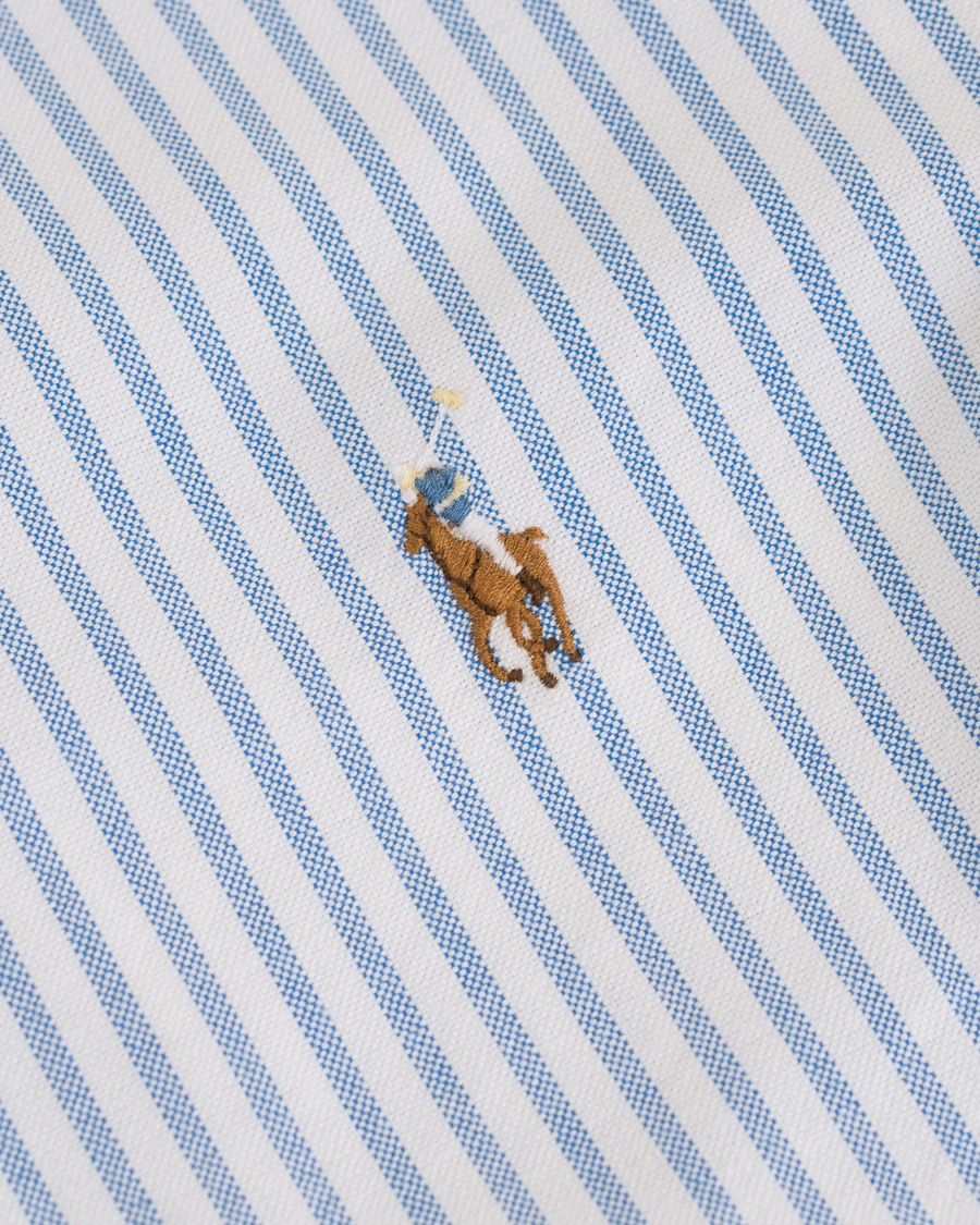 Herre | Skjorter | Polo Ralph Lauren | Slim Fit Oxford Stripe Button Down Shirt Blue/White