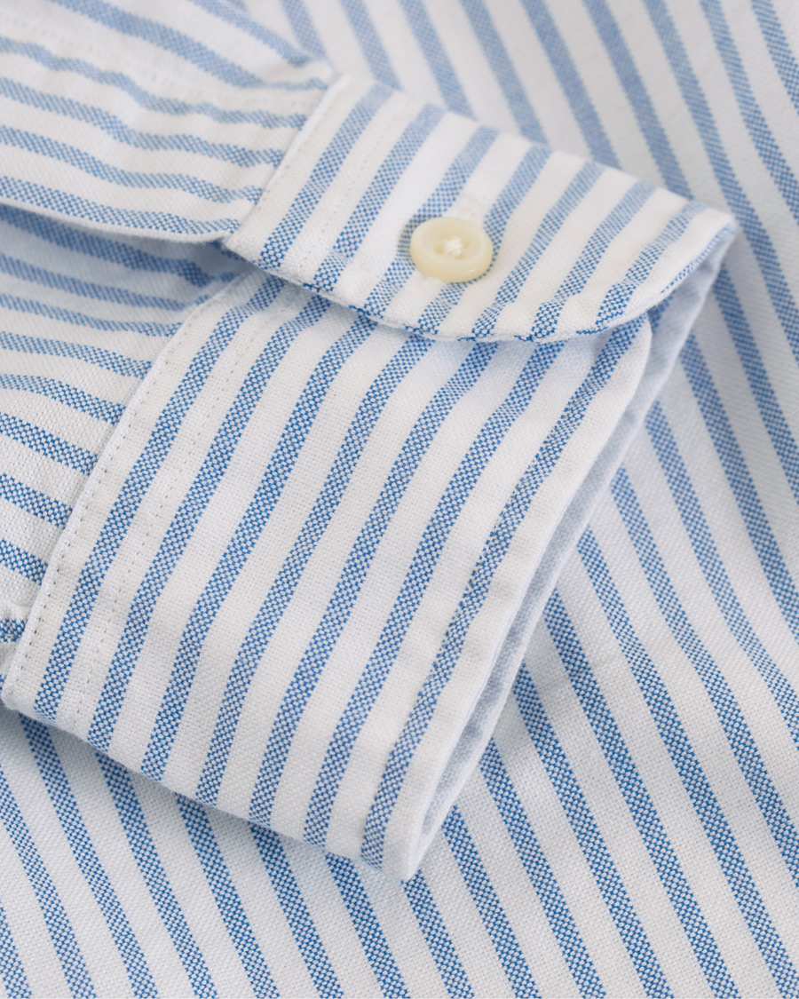 Herre | Skjorter | Polo Ralph Lauren | Slim Fit Oxford Stripe Button Down Shirt Blue/White