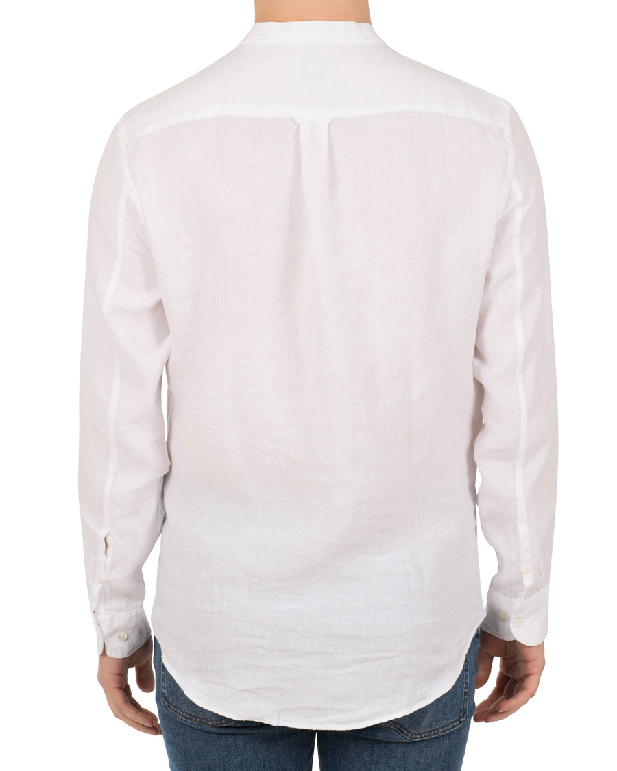 Herre | Skjorter | NN07 | Devon Linenn Grandad Collar Shirt White
