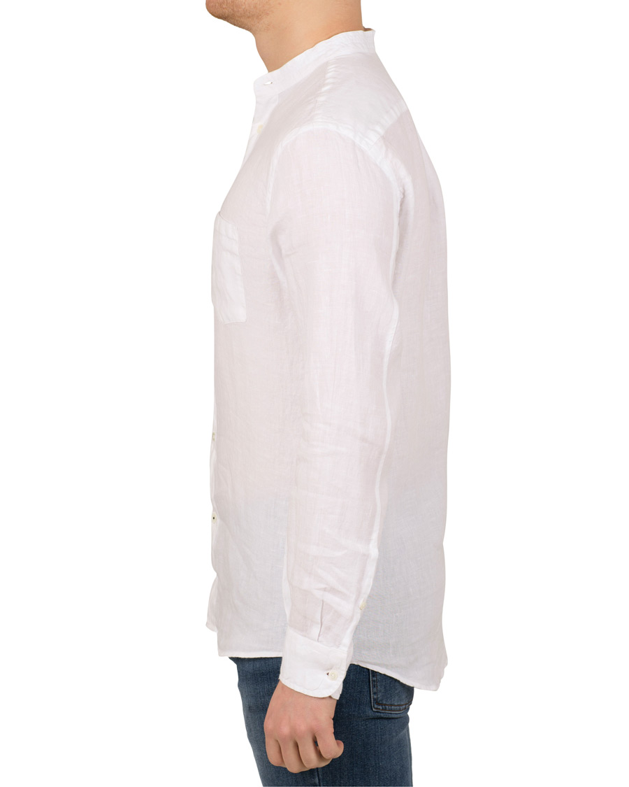 Herre | Skjorter | NN07 | Devon Linenn Grandad Collar Shirt White