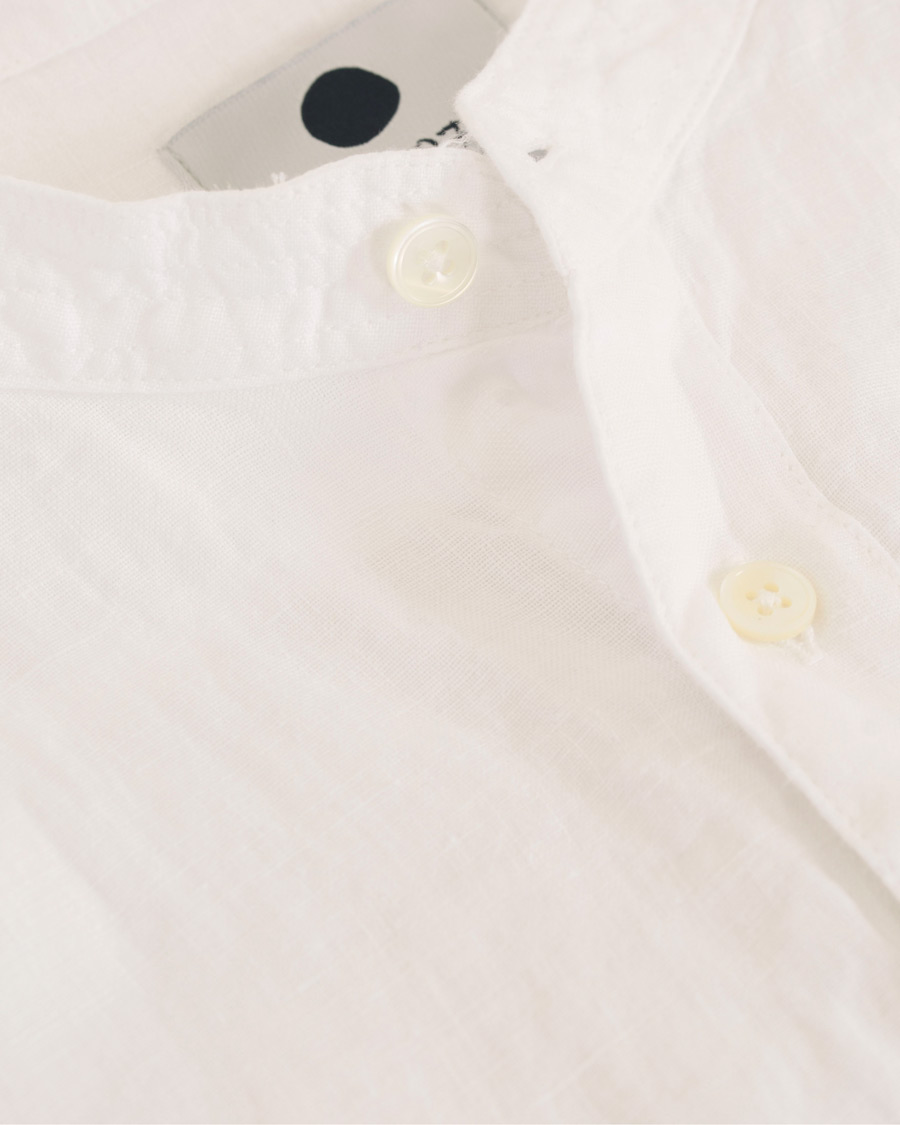Herre | Skjorter | NN07 | Devon Linenn Grandad Collar Shirt White