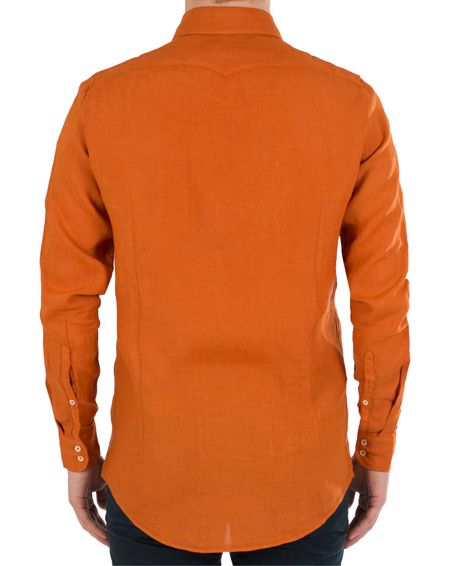 Herre | Skjorter | Massimo Alba | Canary Linen Shirt Washed Orange