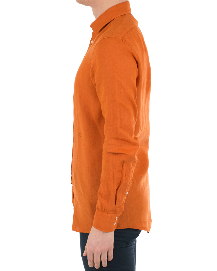 Herre | Skjorter | Massimo Alba | Canary Linen Shirt Washed Orange
