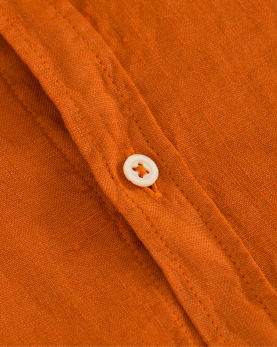Herre | Skjorter | Massimo Alba | Canary Linen Shirt Washed Orange