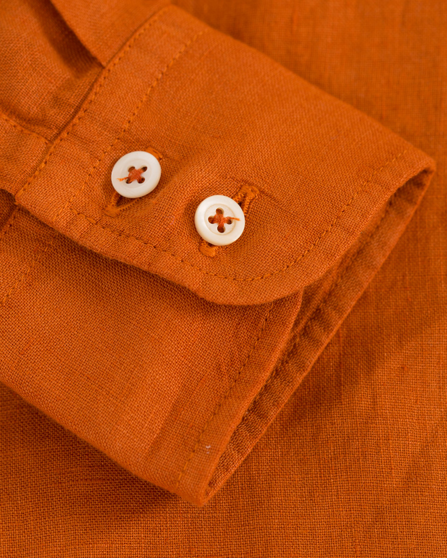 Herre | Skjorter | Massimo Alba | Canary Linen Shirt Washed Orange