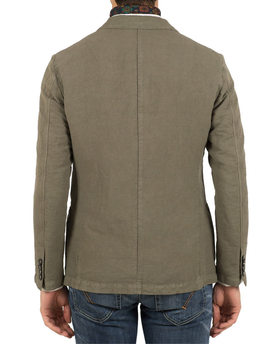 Herre | Dressjakker | Massimo Alba | Benetti Cotton/Linen Blazer Washed Army Green