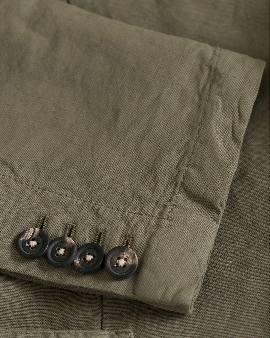 Herre | Dressjakker | Massimo Alba | Benetti Cotton/Linen Blazer Washed Army Green