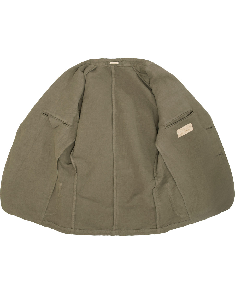 Herre | Dressjakker | Massimo Alba | Benetti Cotton/Linen Blazer Washed Army Green