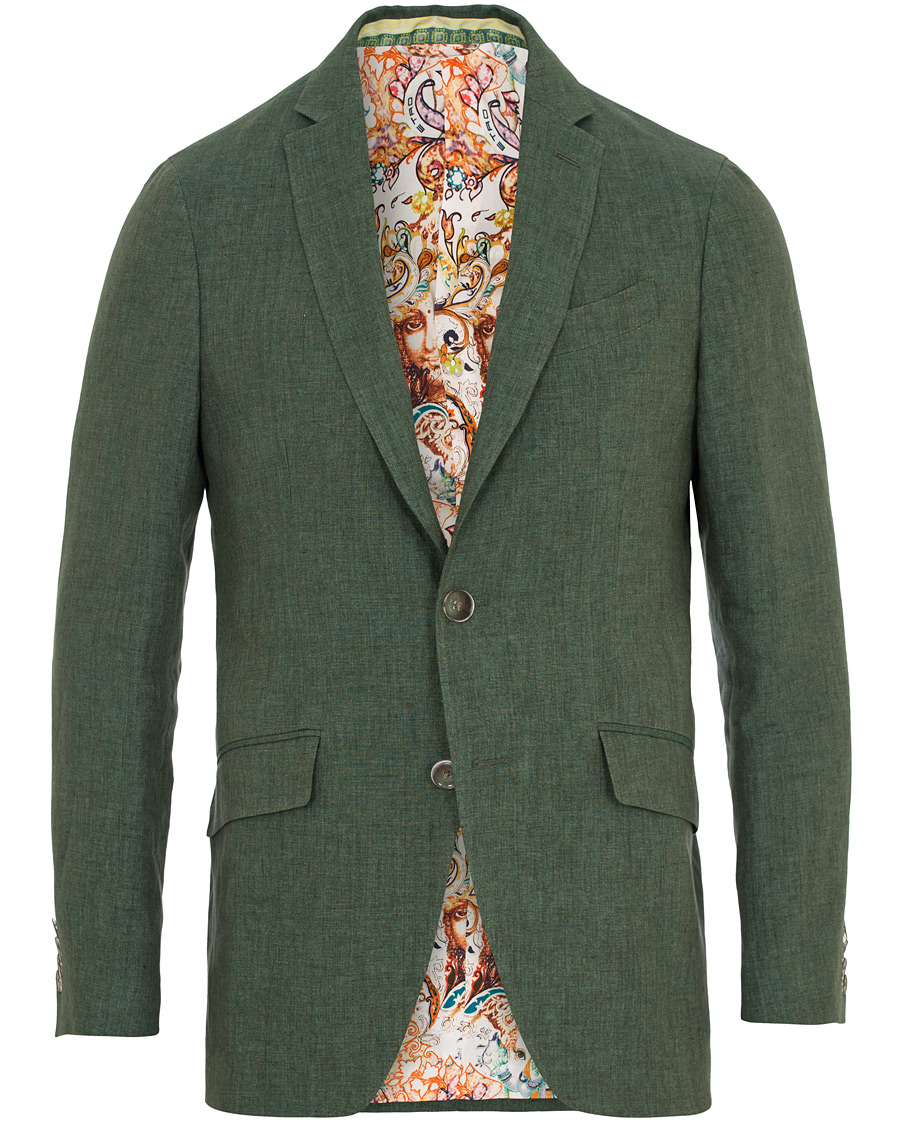 Herre | Dressjakker | Etro | Linen Blazer Green