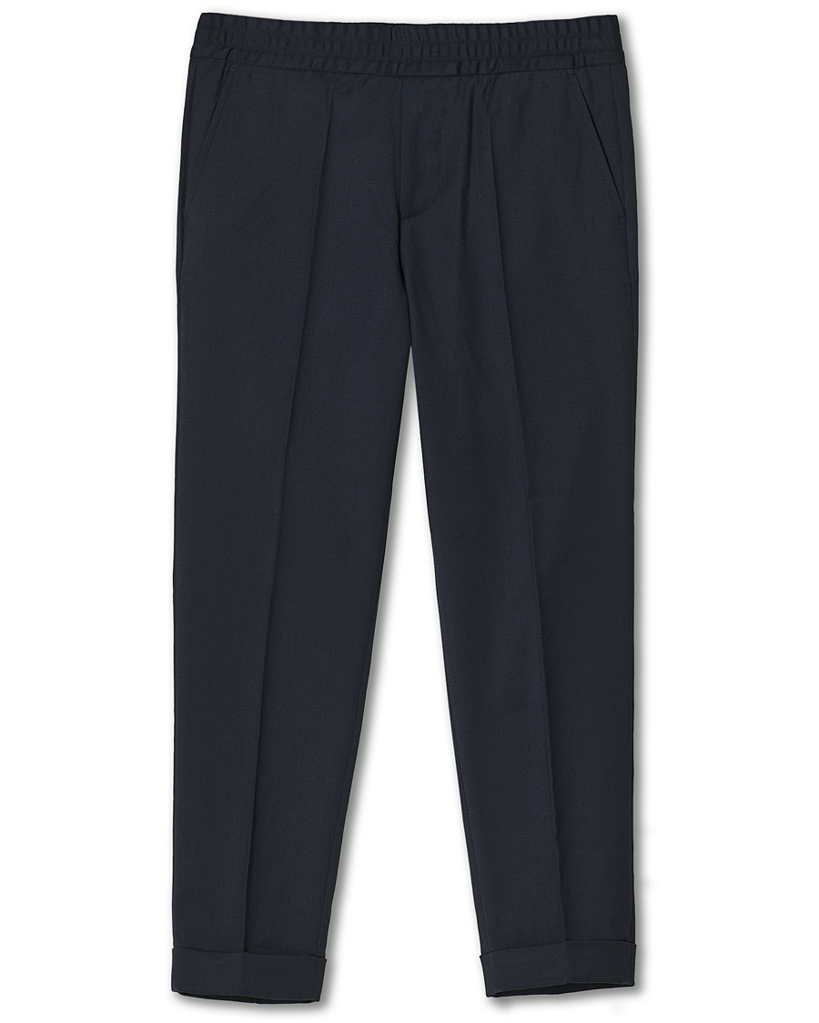 Herre | Bukser | Filippa K | Terry Gabardine Cropped Turn Up Trousers Navy