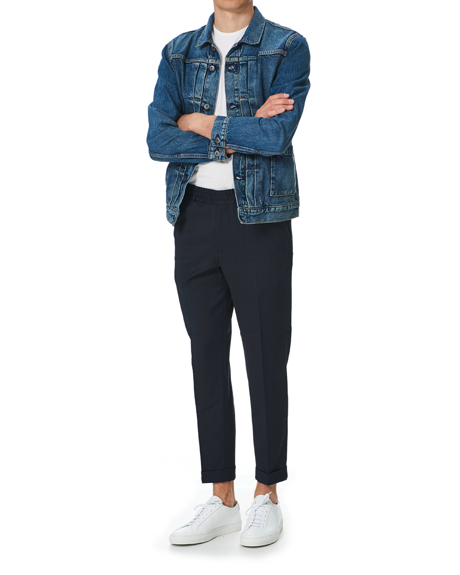 Herre | Bukser | Filippa K | Terry Gabardine Cropped Turn Up Trousers Navy