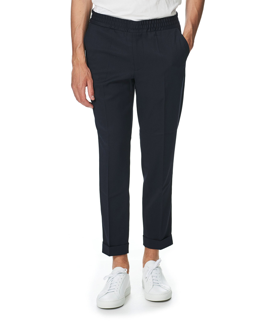 Herre | Bukser | Filippa K | Terry Gabardine Cropped Turn Up Trousers Navy