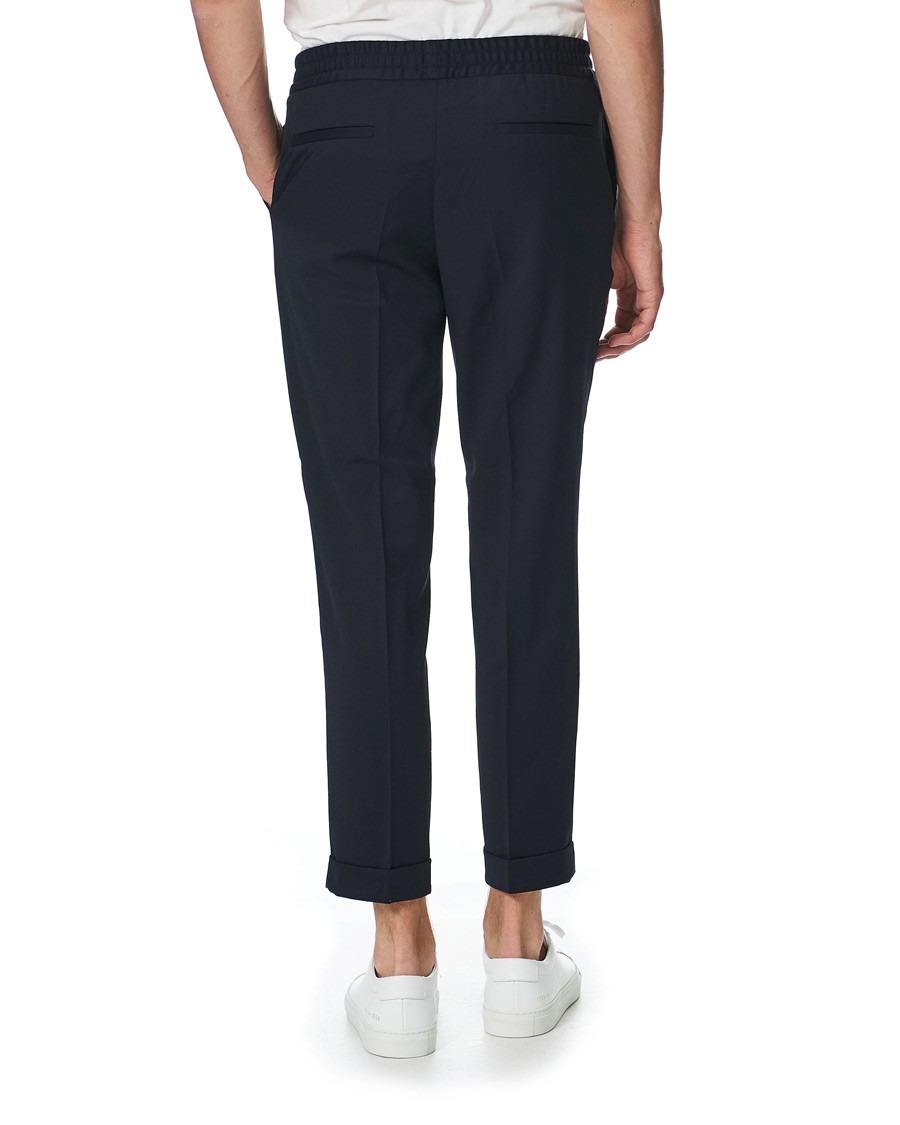 Herre | Bukser | Filippa K | Terry Gabardine Cropped Turn Up Trousers Navy