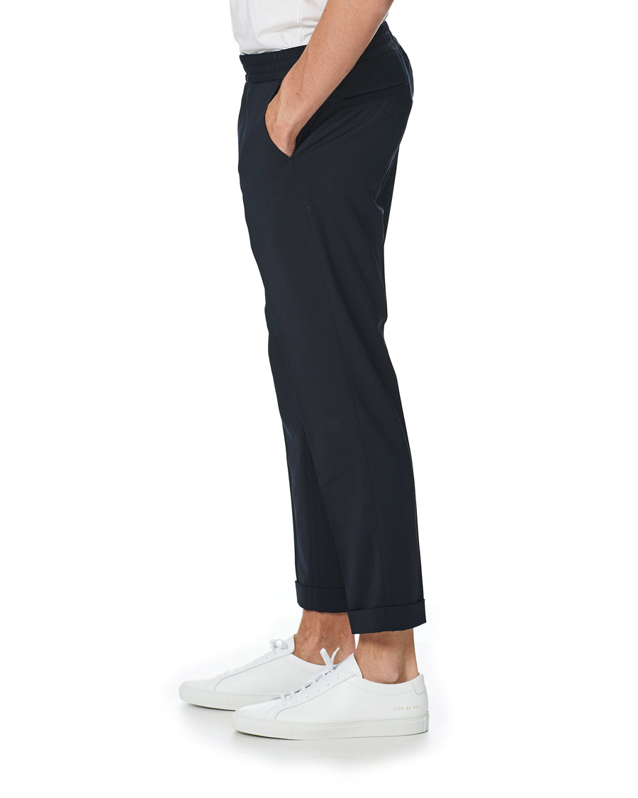 Herre | Bukser | Filippa K | Terry Gabardine Cropped Turn Up Trousers Navy