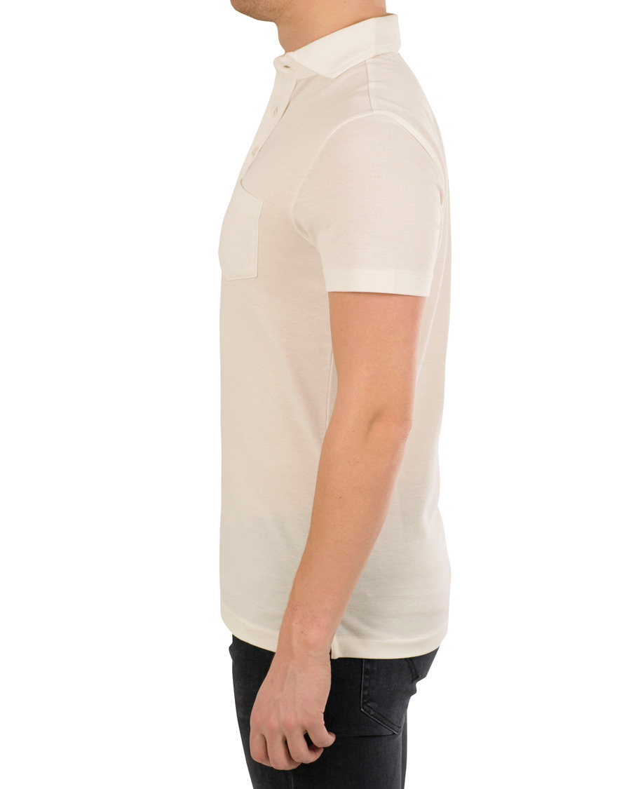 Herre | Pikéer | Ralph Lauren Purple Label | Garment Washed Pocket Polo White