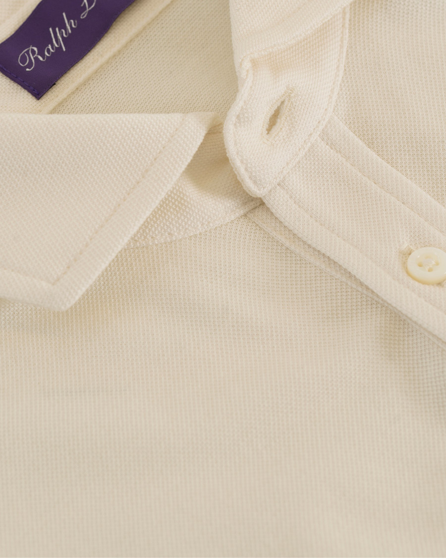 Herre | Pikéer | Ralph Lauren Purple Label | Garment Washed Pocket Polo White
