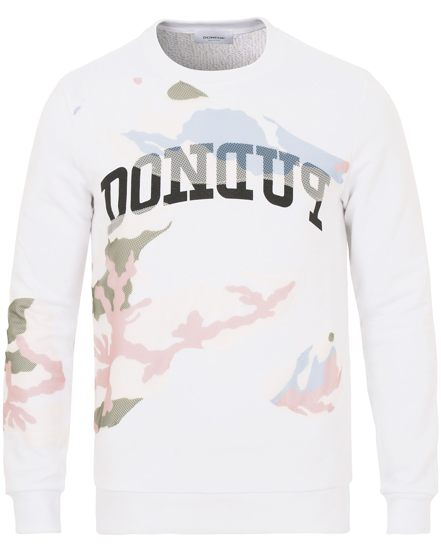 Herre | Gensere | Dondup | Camo Print Crew Neck Sweatshirt White